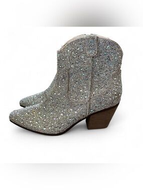 Sincerely Jules Rhinestone Cowboy/Western Ankle Booties Size 9 NWT